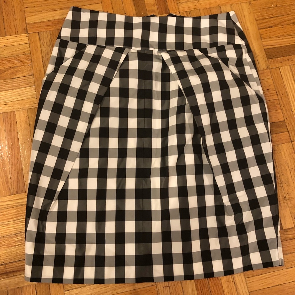 Anthropologie black and white check skirt